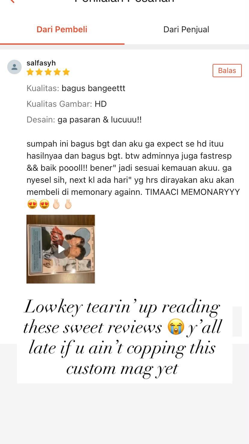 Ulasan Shopee: hasilnya bagus banget, adminnya fast response