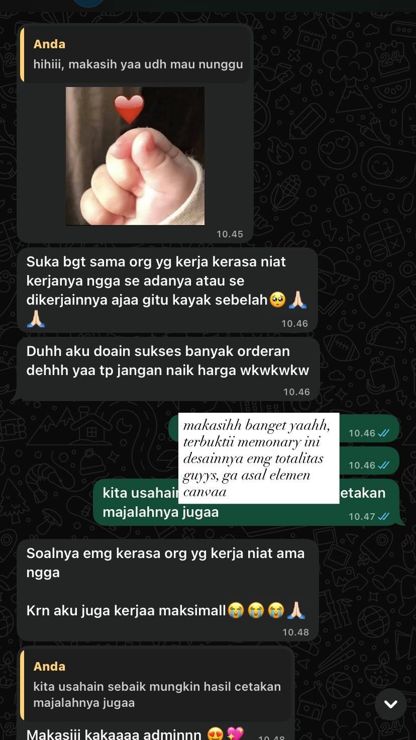 Chat WhatsApp pembeli berterima kasih