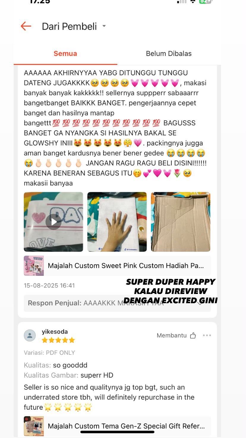 Ulasan Shopee pembeli yang senang majalahnya datang