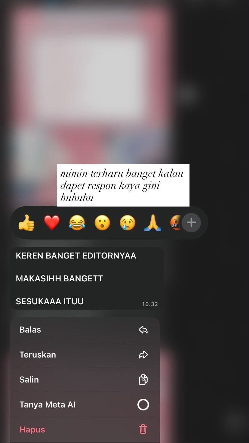 Chat WhatsApp: keren banget editornya